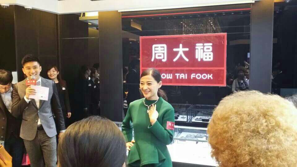 为明星梅婷出席周大福活动安保护航